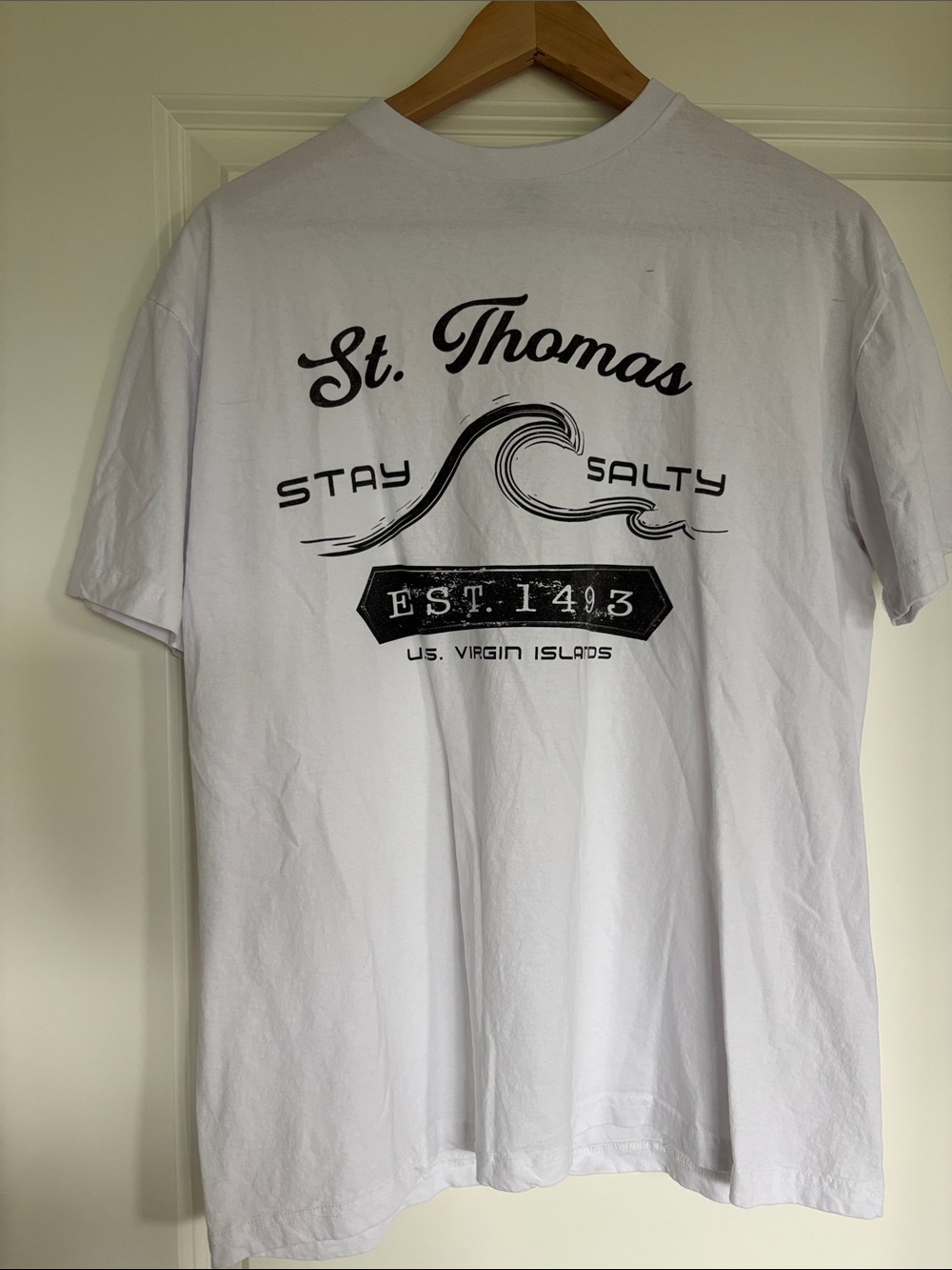 St. Thomas Stay Salty White Graphic Tee
